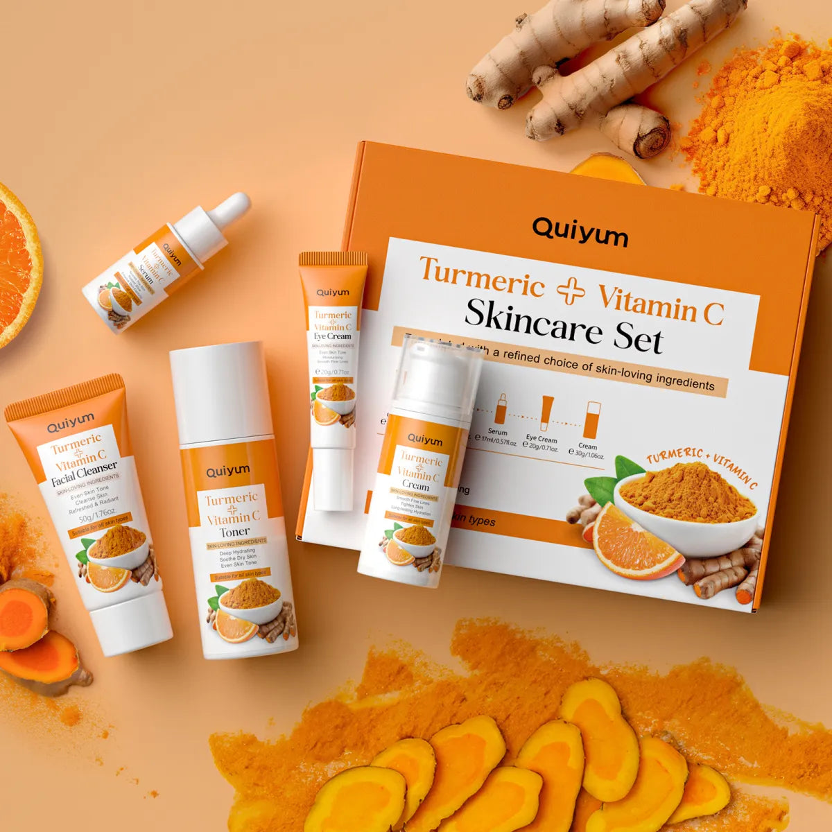 Quiyum Turmeric + Vitamin C Skincare Set